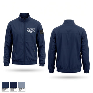 Windbreaker, Rialto High School NJROTC, Navy, Teamtime, Team time, sublimation, custom sports apparel, team uniforms, spirit wear, spiritwear, sports uniforms, custom shirts, team store, custom team store, fundraiser sports, apparel fundraiser