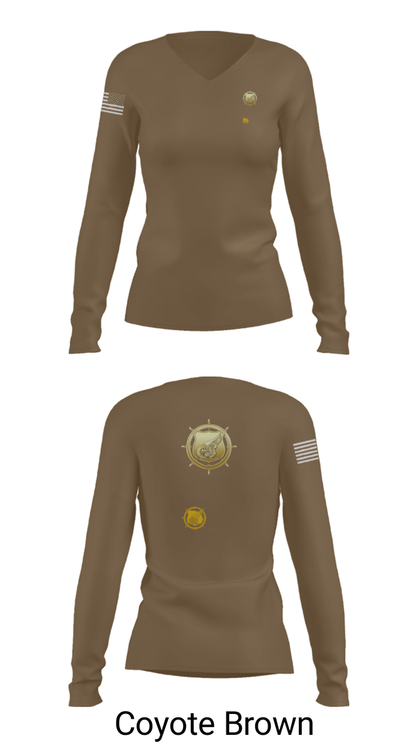 Women's Long Sleeve Vneck Shirt, 383rd MCT, Army, Teamtime, Team time, sublimation, custom sports apparel, team uniforms, spirit wear, spiritwear, sports uniforms, custom shirts, team store, custom team store, fundraiser sports, apparel fundraiser