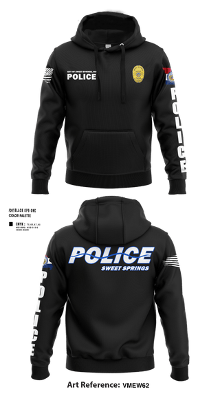 Hoodie, Sweet Springs, Police, Teamtime, Team time, sublimation, custom sports apparel, team uniforms, spirit wear, spiritwear, sports uniforms, custom shirts, team store, custom team store, fundraiser sports, apparel fundraiser