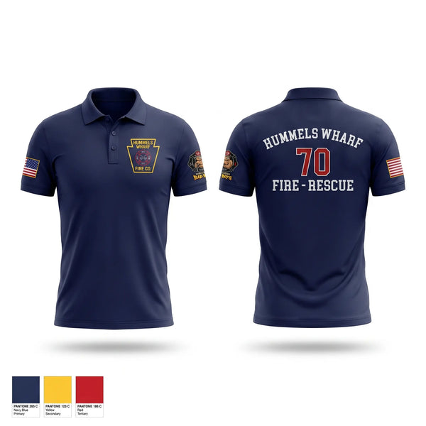 Short Sleeve Performance Polo, Hummels Wharf Fire-Rescue, Fire Department, Teamtime, Team time, sublimation, custom sports apparel, team uniforms, spirit wear, spiritwear, sports uniforms, custom shirts, team store, custom team store, fundraiser sports, apparel fundraiser
