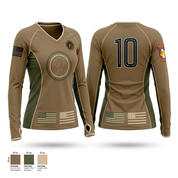 Womens Long Sleeve Vneck Shirt, SETAF-AF, Army, Teamtime, Team time, sublimation, custom sports apparel, team uniforms, spirit wear, spiritwear, sports uniforms, custom shirts, team store, custom team store, fundraiser sports, apparel fundraiser