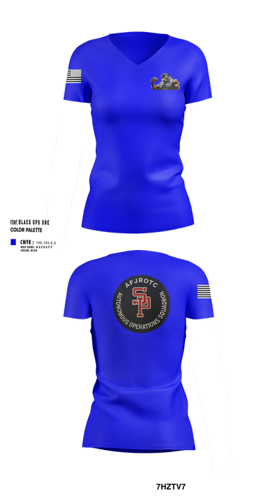 AFJROTC MS-081 DRONE TEAM 88778530 Women's Short Sleeve V-neck Shirt - 203