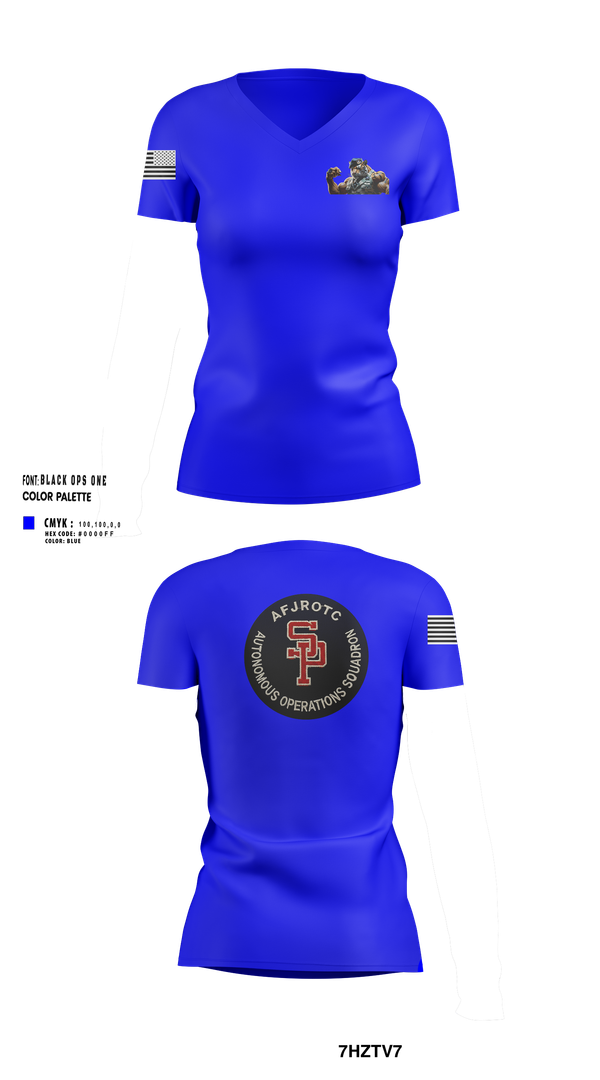 Womens Short Sleeve Vneck Shirt, AFJROTC MS-081 DRONE TEAM, , Teamtime, Team time, sublimation, custom sports apparel, team uniforms, spirit wear, spiritwear, sports uniforms, custom shirts, team store, custom team store, fundraiser sports, apparel fundraiser