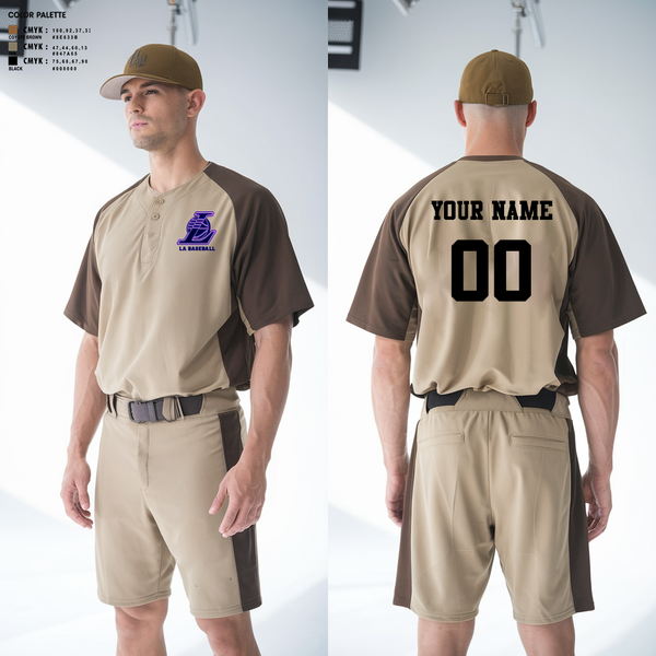 Two Button Baseball Jersey, Los Angeles, Baseball, Teamtime, Team time, sublimation, custom sports apparel, team uniforms, spirit wear, spiritwear, sports uniforms, custom shirts, team store, custom team store, fundraiser sports, apparel fundraiser