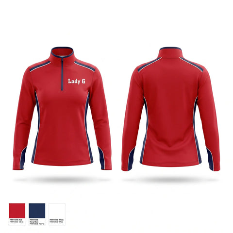 Quarter Zip Jacket, Lady G, Softball, Teamtime, Team time, sublimation, custom sports apparel, team uniforms, spirit wear, spiritwear, sports uniforms, custom shirts, team store, custom team store, fundraiser sports, apparel fundraiser
