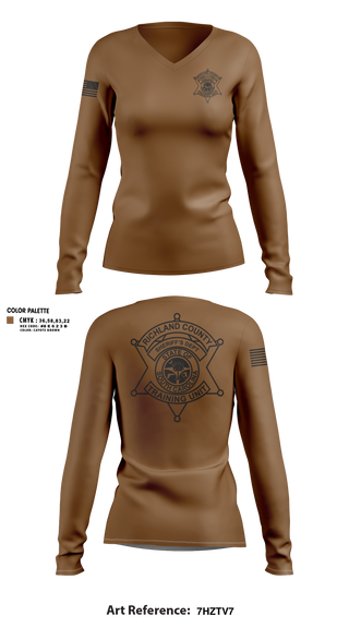 Womens Long Sleeve Vneck Shirt, Richland County Sheriff's Department Training Unit, Police, Teamtime, Team time, sublimation, custom sports apparel, team uniforms, spirit wear, spiritwear, sports uniforms, custom shirts, team store, custom team store, fundraiser sports, apparel fundraiser