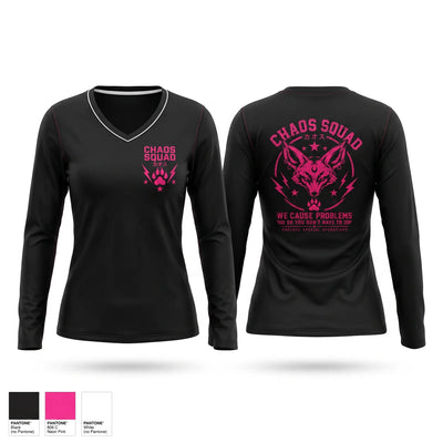 Choas unit Women's Long Sleeve V-neck Shirt - 1