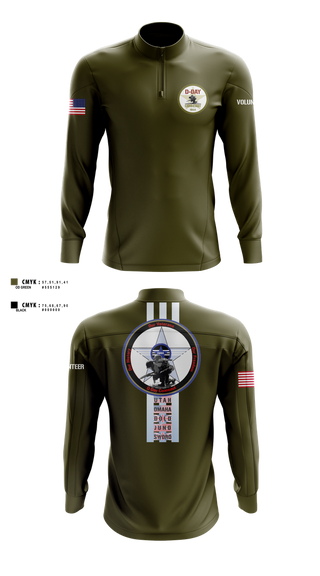 Quarter Zip Jacket, D-Day Ohio, Inc, , Teamtime, Team time, sublimation, custom sports apparel, team uniforms, spirit wear, spiritwear, sports uniforms, custom shirts, team store, custom team store, fundraiser sports, apparel fundraiser