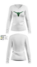 Battle Mountain Longhorns 79152921 Women's Long Sleeve V-neck Shirt - 4