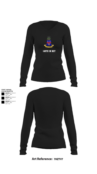 Womens Long Sleeve Vneck Shirt, 148th IN RGT, , Teamtime, Team time, sublimation, custom sports apparel, team uniforms, spirit wear, spiritwear, sports uniforms, custom shirts, team store, custom team store, fundraiser sports, apparel fundraiser
