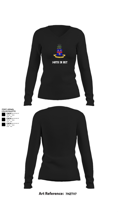 148th IN RGT 38204937 Women's Long Sleeve V-neck Shirt - 21