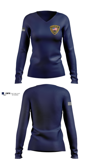 Womens Long Sleeve Vneck Shirt, Wheeling Police Department, Police, Teamtime, Team time, sublimation, custom sports apparel, team uniforms, spirit wear, spiritwear, sports uniforms, custom shirts, team store, custom team store, fundraiser sports, apparel fundraiser