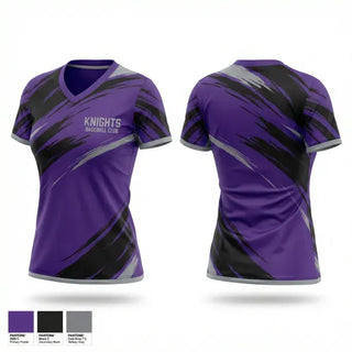 Womens Short Sleeve Vneck Shirt, Knights Baseball Club, Baseball, Teamtime, Team time, sublimation, custom sports apparel, team uniforms, spirit wear, spiritwear, sports uniforms, custom shirts, team store, custom team store, fundraiser sports, apparel fundraiser