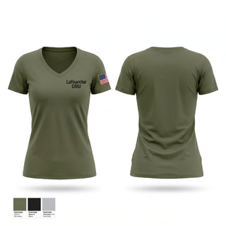 Womens Short Sleeve Vneck Shirt, Lafourche CMU, Police, Teamtime, Team time, sublimation, custom sports apparel, team uniforms, spirit wear, spiritwear, sports uniforms, custom shirts, team store, custom team store, fundraiser sports, apparel fundraiser