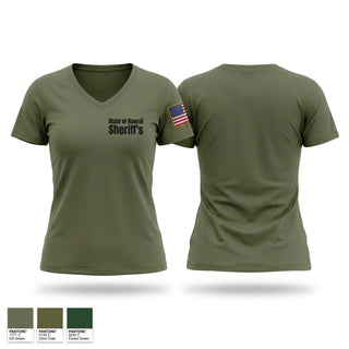 Womens Short Sleeve Vneck Shirt, State of Hawaii Sheriffs, Police, Teamtime, Team time, sublimation, custom sports apparel, team uniforms, spirit wear, spiritwear, sports uniforms, custom shirts, team store, custom team store, fundraiser sports, apparel fundraiser