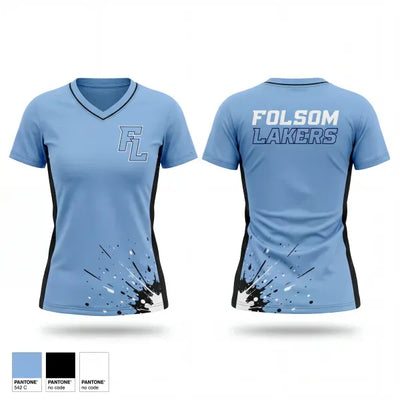Folsom Lakers 58191301 Women's Short Sleeve V-neck Shirt - 1