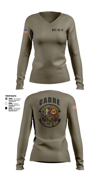 Womens Long Sleeve Vneck Shirt, DET OL-B, Air Force, Teamtime, Team time, sublimation, custom sports apparel, team uniforms, spirit wear, spiritwear, sports uniforms, custom shirts, team store, custom team store, fundraiser sports, apparel fundraiser
