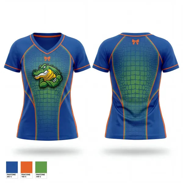 Womens Short Sleeve Vneck Shirt, Monticello Gators, Cheer, Teamtime, Team time, sublimation, custom sports apparel, team uniforms, spirit wear, spiritwear, sports uniforms, custom shirts, team store, custom team store, fundraiser sports, apparel fundraiser