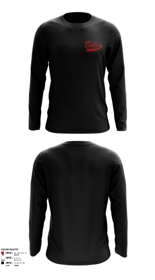 Long Sleeve Performance Shirt, Bluegrass Lightning Belles, Softball, Teamtime, Team time, sublimation, custom sports apparel, team uniforms, spirit wear, spiritwear, sports uniforms, custom shirts, team store, custom team store, fundraiser sports, apparel fundraiser