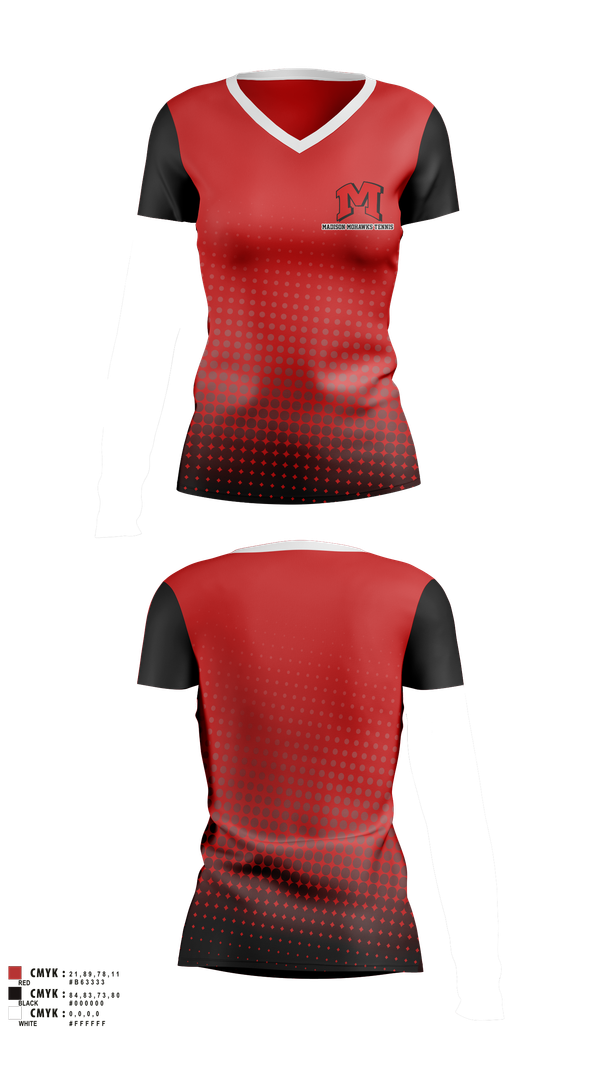 Womens Short Sleeve Vneck Shirt, Madison Panthers Tennis, Tennis, Teamtime, Team time, sublimation, custom sports apparel, team uniforms, spirit wear, spiritwear, sports uniforms, custom shirts, team store, custom team store, fundraiser sports, apparel fundraiser
