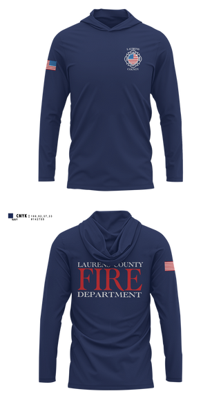 Long Sleeve Hooded Sun Shirt, Laurens County Fire Department, Fire Department, Teamtime, Team time, sublimation, custom sports apparel, team uniforms, spirit wear, spiritwear, sports uniforms, custom shirts, team store, custom team store, fundraiser sports, apparel fundraiser