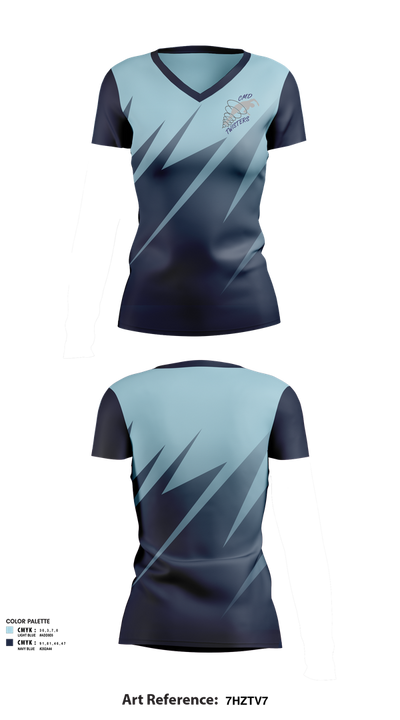 Central Mass Diving 20852807 Women's Short Sleeve V-neck Shirt - 103