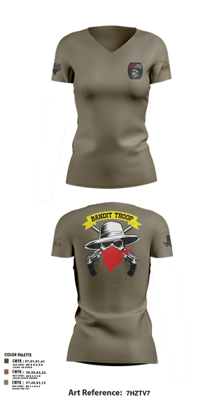 Womens Short Sleeve Vneck Shirt, 6-9 bandit troop, , Teamtime, Team time, sublimation, custom sports apparel, team uniforms, spirit wear, spiritwear, sports uniforms, custom shirts, team store, custom team store, fundraiser sports, apparel fundraiser