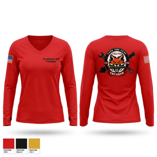 Womens Long Sleeve Vneck Shirt, F FSB, 5-25 FAR, Army, Teamtime, Team time, sublimation, custom sports apparel, team uniforms, spirit wear, spiritwear, sports uniforms, custom shirts, team store, custom team store, fundraiser sports, apparel fundraiser