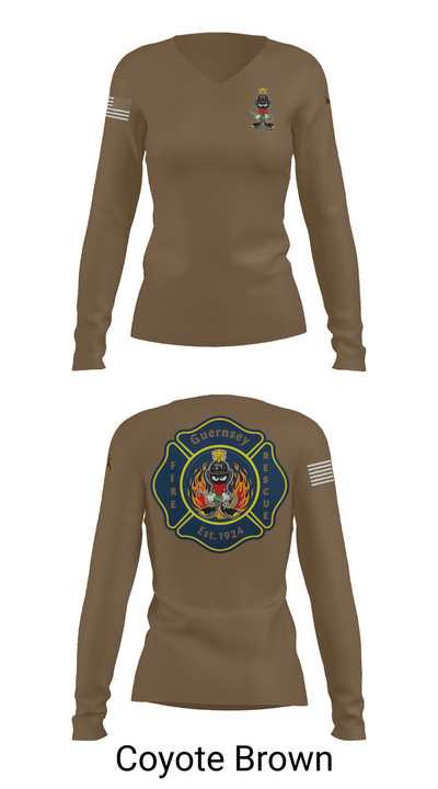 Guernsey Fire & Rescue 73903813 Women's Long Sleeve V-neck Shirt - 17