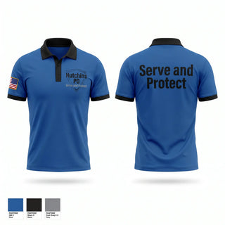 Short Sleeve Performance Polo, Hutchins PD, Police, Teamtime, Team time, sublimation, custom sports apparel, team uniforms, spirit wear, spiritwear, sports uniforms, custom shirts, team store, custom team store, fundraiser sports, apparel fundraiser