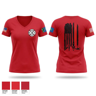 Womens Short Sleeve Vneck Shirt, Odessa Fire Department, Fire Department, Teamtime, Team time, sublimation, custom sports apparel, team uniforms, spirit wear, spiritwear, sports uniforms, custom shirts, team store, custom team store, fundraiser sports, apparel fundraiser