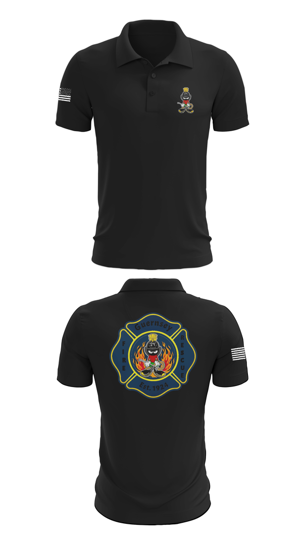 Short Sleeve Performance Polo, Guernsey Fire & Rescue, , Teamtime, Team time, sublimation, custom sports apparel, team uniforms, spirit wear, spiritwear, sports uniforms, custom shirts, team store, custom team store, fundraiser sports, apparel fundraiser