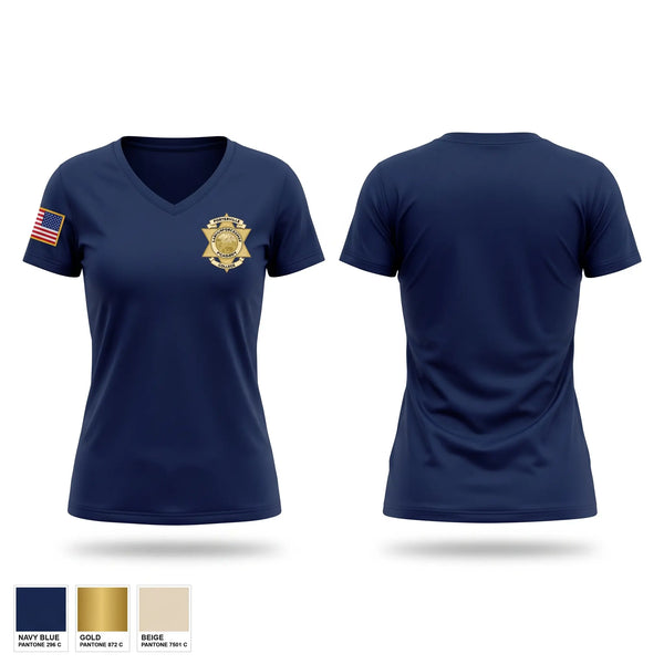 Womens Short Sleeve Vneck Shirt, Porterville College Police Academy, Police, Teamtime, Team time, sublimation, custom sports apparel, team uniforms, spirit wear, spiritwear, sports uniforms, custom shirts, team store, custom team store, fundraiser sports, apparel fundraiser