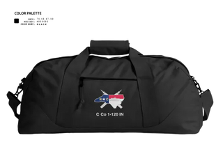 Duffle Bag, C. Co. 1-120 3rd PLT, Army, Teamtime, Team time, sublimation, custom sports apparel, team uniforms, spirit wear, spiritwear, sports uniforms, custom shirts, team store, custom team store, fundraiser sports, apparel fundraiser
