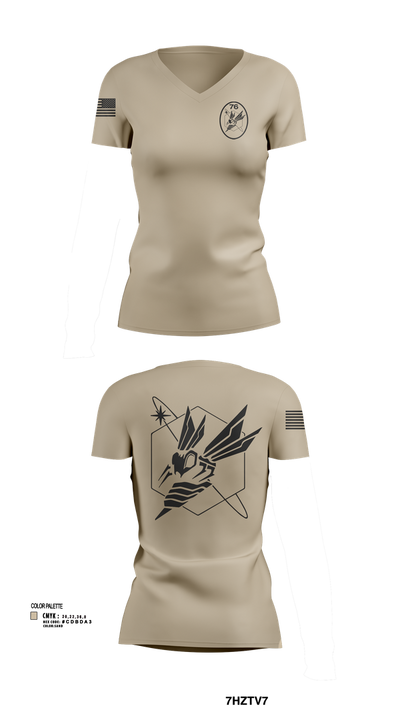 76 ISRS 73127367 Women's Short Sleeve V-neck Shirt - 1