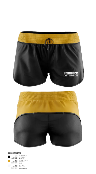 Womens Shorts, Hornbeck Lady Hornets, Softball, Teamtime, Team time, sublimation, custom sports apparel, team uniforms, spirit wear, spiritwear, sports uniforms, custom shirts, team store, custom team store, fundraiser sports, apparel fundraiser