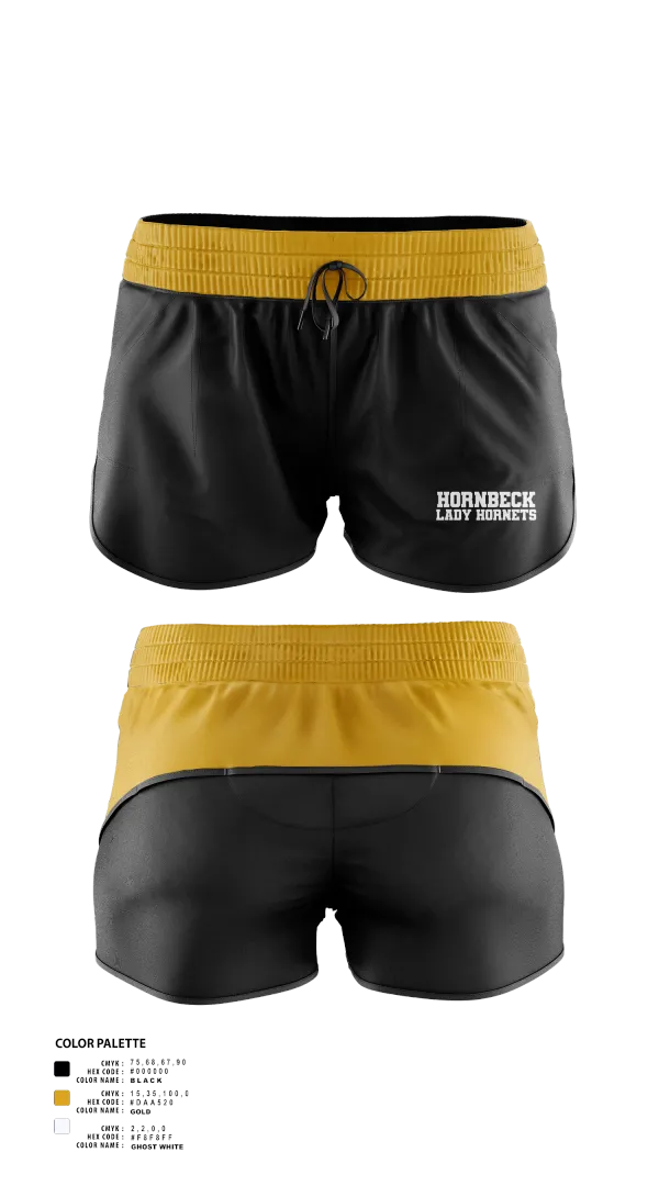 Womens Shorts, Hornbeck Lady Hornets, Softball, Teamtime, Team time, sublimation, custom sports apparel, team uniforms, spirit wear, spiritwear, sports uniforms, custom shirts, team store, custom team store, fundraiser sports, apparel fundraiser