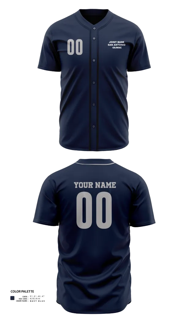 Full Button Baseball Jersey, Joint Base San Antonio 4A/MSC, , Teamtime, Team time, sublimation, custom sports apparel, team uniforms, spirit wear, spiritwear, sports uniforms, custom shirts, team store, custom team store, fundraiser sports, apparel fundraiser