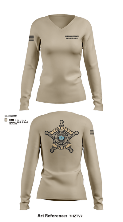 Jeff Davis County Sheriff’s Office 26513372 Women's Long Sleeve V-neck Shirt - 1
