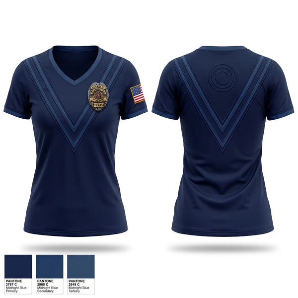 Womens Short Sleeve Vneck Shirt, Lumberton PD, Police, Teamtime, Team time, sublimation, custom sports apparel, team uniforms, spirit wear, spiritwear, sports uniforms, custom shirts, team store, custom team store, fundraiser sports, apparel fundraiser