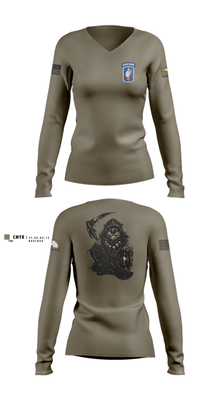 Womens Long Sleeve Vneck Shirt, Attack Company, Army, Teamtime, Team time, sublimation, custom sports apparel, team uniforms, spirit wear, spiritwear, sports uniforms, custom shirts, team store, custom team store, fundraiser sports, apparel fundraiser