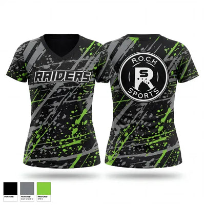 R.O.C.K. Sports Raiders 75611522 Women's Short Sleeve V-neck Shirt - 1