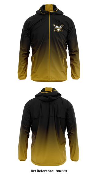 Windbreaker, Legacy Baseball Club, Baseball, Teamtime, Team time, sublimation, custom sports apparel, team uniforms, spirit wear, spiritwear, sports uniforms, custom shirts, team store, custom team store, fundraiser sports, apparel fundraiser