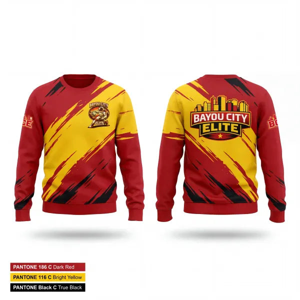 Crew Neck Sweatshirt, Bayou City Elite Academy, Men's Basketball, Teamtime, Team time, sublimation, custom sports apparel, team uniforms, spirit wear, spiritwear, sports uniforms, custom shirts, team store, custom team store, fundraiser sports, apparel fundraiser