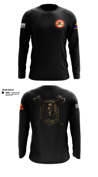 Long Sleeve Performance Shirt, E Trp, 6-1 CAV, Army, Teamtime, Team time, sublimation, custom sports apparel, team uniforms, spirit wear, spiritwear, sports uniforms, custom shirts, team store, custom team store, fundraiser sports, apparel fundraiser