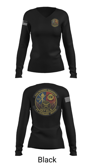 Womens Long Sleeve Vneck Shirt, DET OL-B, Air Force, Teamtime, Team time, sublimation, custom sports apparel, team uniforms, spirit wear, spiritwear, sports uniforms, custom shirts, team store, custom team store, fundraiser sports, apparel fundraiser