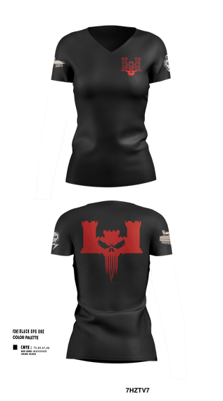 Womens Short Sleeve Vneck Shirt, B co 334th BEB, , Teamtime, Team time, sublimation, custom sports apparel, team uniforms, spirit wear, spiritwear, sports uniforms, custom shirts, team store, custom team store, fundraiser sports, apparel fundraiser