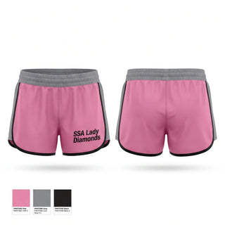 Womens Shorts, SSA Lady Diamonds, Women's Basketball, Teamtime, Team time, sublimation, custom sports apparel, team uniforms, spirit wear, spiritwear, sports uniforms, custom shirts, team store, custom team store, fundraiser sports, apparel fundraiser