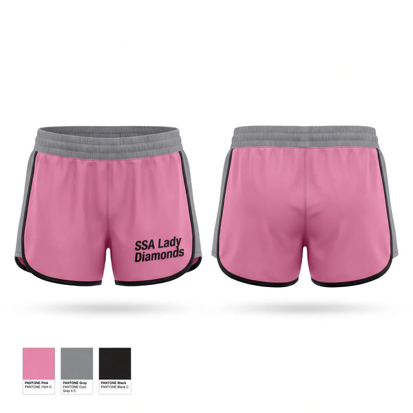 Womens Shorts, SSA Lady Diamonds, Women's Basketball, Teamtime, Team time, sublimation, custom sports apparel, team uniforms, spirit wear, spiritwear, sports uniforms, custom shirts, team store, custom team store, fundraiser sports, apparel fundraiser