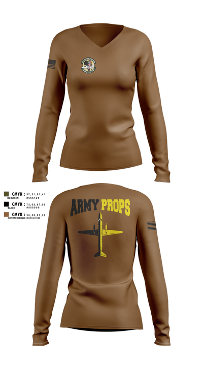 DET 2 CO A 2-245th AVN 46226536 Women's Long Sleeve V-neck Shirt - 102